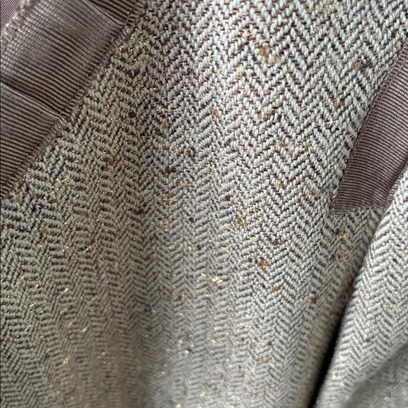 Jones New York Women's Tan Jacket sz 14 Tweed Gold Metallic euc - Picture 9 of 9